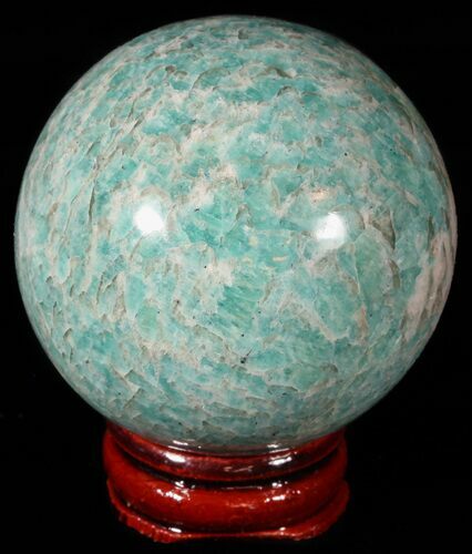 Polished Amazonite Crystal Sphere - Madagascar #51612